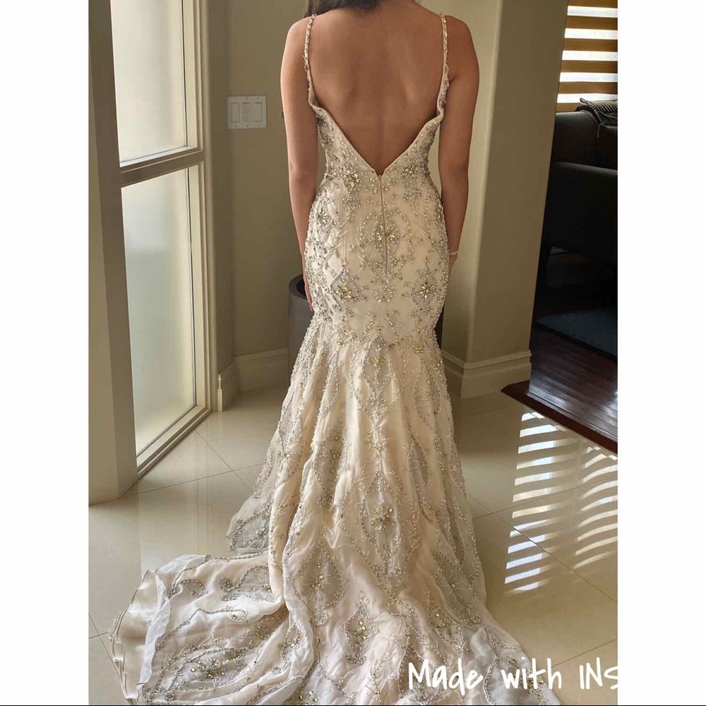 Stephen Yearick Bridal Gown ivory Size 2 - Picture 2 of 8